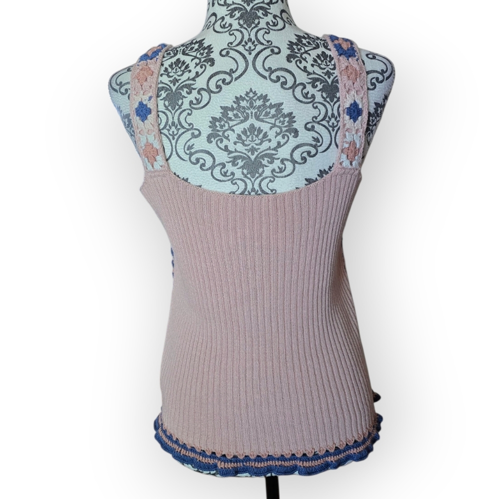 Dex Granny Square Crotched Tank Top Size Medium - Picture 4 of 12